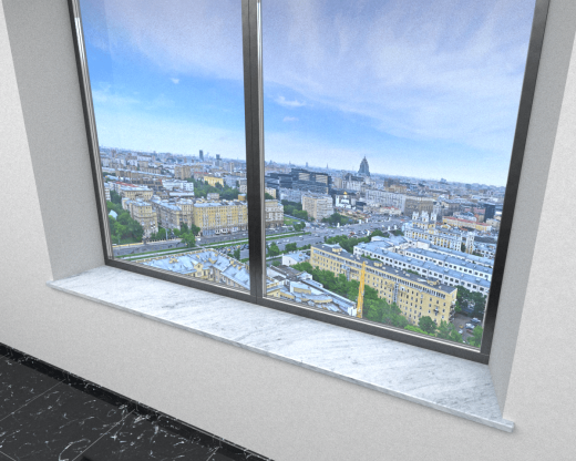 Подоконник из мрамора Бьянка Карара С