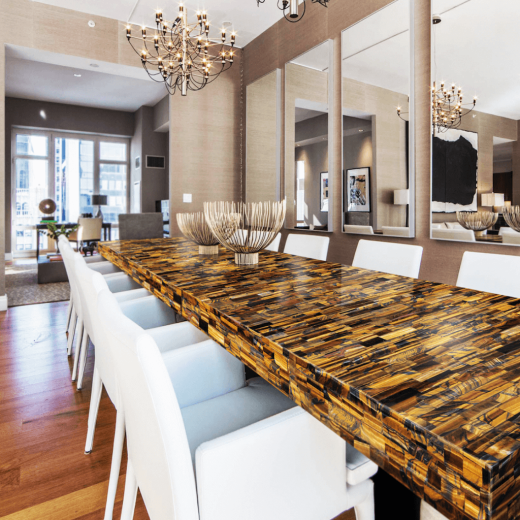 Tiger Eye Gold Tile Selection Gold Inlay